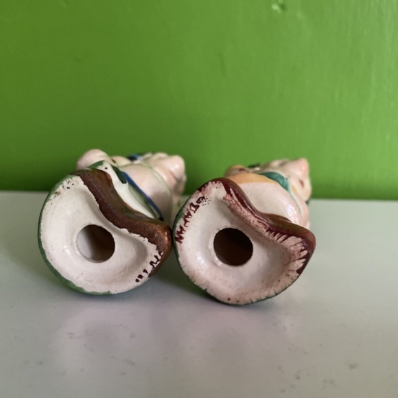 Vtg Native American Indian Chief Salt & Pepper Shaker Set ceramic figure Japan - Picture 5 of 5